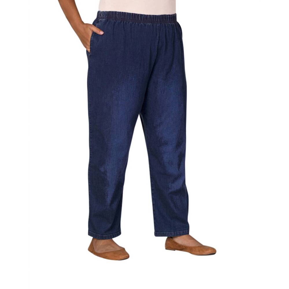 NEW ON THE PLUS SIDE plus size premium wide leg denim jeans in dark wash denim